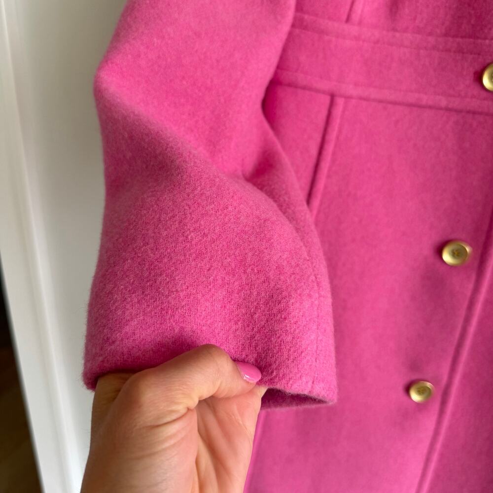 J. Crew Wool-Blend Lady Day Mid-Length Trench Coat Pink 10 NWT - Picture 8 of 11